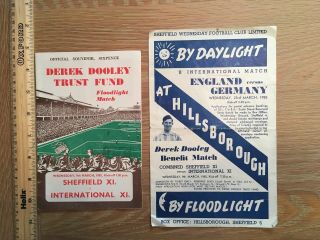 Rare Derek Dooley Testimonial Programme 1955 Hillsborough Floodlights & Poster
