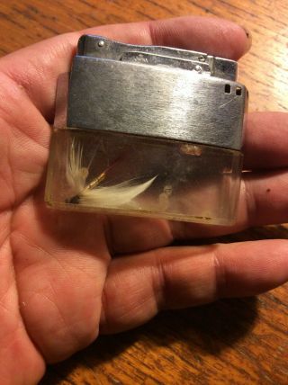 Rare Pac Vu Lighter With A Fishing Fly