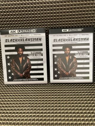 Blackkklansman 4k Ultra Hd,  Blu - Ray Rare Slipcover No Digital W/ Vinyl Case