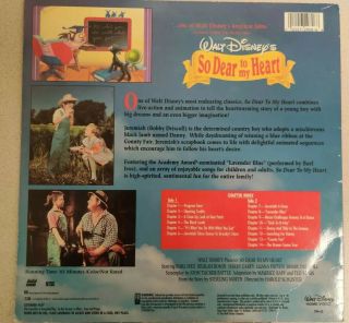 Walt Disney ' s SO DEAR TO MY HEART Laserdisc LD [296 AS] OOP RARE HTF Vintage 2