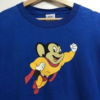 Vintage Mighty Mouse Cartoon Viacom T - Shirt Promo Tv Anime Movie Game Vtg Rare
