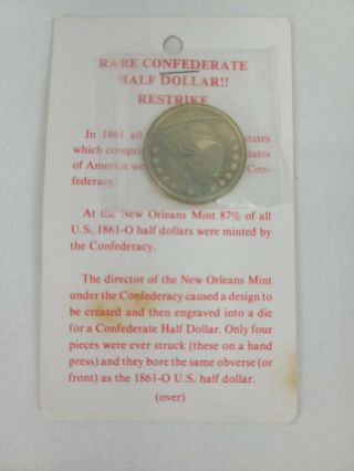 Rare Confederate Restrike Half Dollar 1861 Seated Liberty