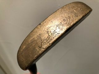 Rare Acushnet Bullseye 35 " Brass Heel Shafted Flange Putter