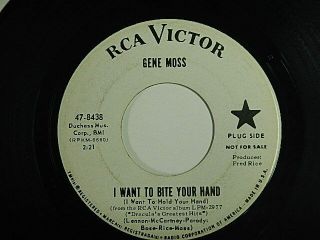 Rare Halloween Beatles Parody 45 Gene Moss I Want To Bite Your Hand Rca Promo Nm