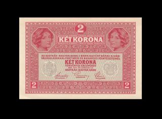 1917 Austria 2 Kronen Banknote Rare ( (gem Unc))
