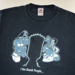 Vintage 2001 Men’s The Simpsons I See Dumb People Tee Shirt Size Large Rare