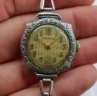 Rare Vintage Antique Valencia Wind Up Watch Wristwatch Victorian Art Nouveau Nr