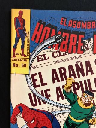 El Asombroso Hombre Arana 50 (1981) RARE MEXICAN REPRINT OF SPIDER - MAN 56 2
