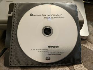 Extremely Rare: Windows Code Name " Longhorn " Server Beta 1 X64 Dvd