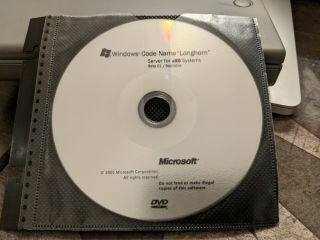 Extremely Rare: Windows Code Name " Longhorn " Server Beta 1 X86 Dvd