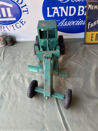 Vintage Marx Metal,  Green,  Power Grader Tractor,  RARE Color With Motor 3