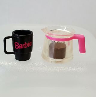 Barbie Kitchen Littles Fun Fixin Rare Pink Coffee Pot & Mug Food Accessories