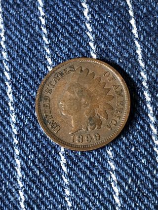 Rare Very Old Antique Us 1899 - P Indian Head Penny Cent Fine - Very Fine Coin 93