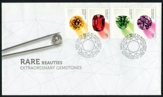 2017 Australia Rare Beauties Gemstones Set Of 4 Std Issue First Day Cover,  Mc