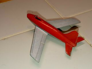 Rare Vintage Red 1950 ' s Tootsietoy F - 86 Sabre Jet Plane 3