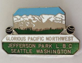 Jefferson Park Lawn Bowling Club Badge Seattle Washington Rare Vintage (l35)