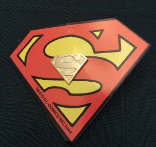 Vintage 1980’s D.  C.  Comics Superman Logo Collectible Pin Authentic Rare Qty