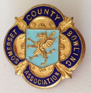 Somerset County Bowling Association Club Badge Pin Rare Vintage (m17)