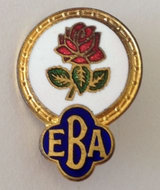 English Bowling Association Club Badge Pin Red Rose Rare Vintage (m17)