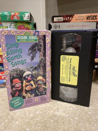 Sesame Street Sing - Along Earth Songs Vhs,  1993 - Rare Oop Htf
