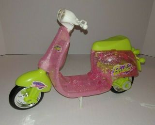 Rare Vintage Mattel Barbie Pink & Green See Through Vespa Scooter Bike 1997