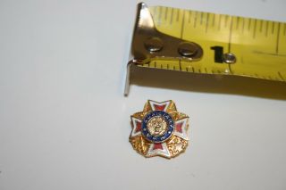 WOW Vintage Golden VFW Veterans of Foreign Wars Lapel Hat Jacket Pin Rare 3