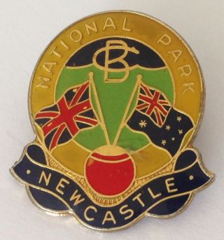 National Park Newcastle Bowling Club Badge Union Jack Flag Rare Vintage (l5)