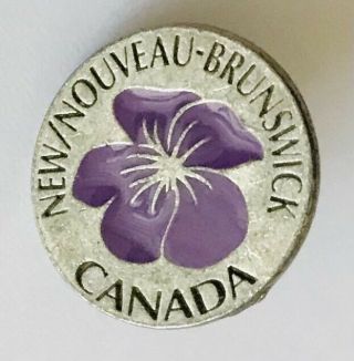 Nouveau Brunswick Canada Flower Pin Badge Souvenir Rare Vintage (n2)