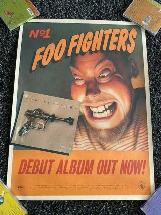The Foo Fighters Debut Album S/t Poster Promo Only (1995) Oop Rare Capitol