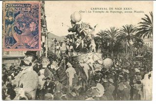 (06) Carnaval Avec Rare Vignette Février 1907.  Non Postée.