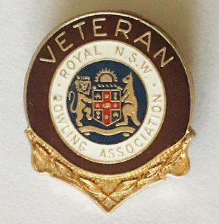 Veteran Royal Nsw Bowling Association Club Badge Pin Rare Vintage (l19)
