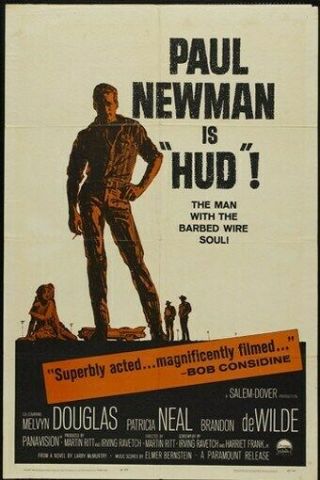 Hud Movie Poster Paul Newman Rare Hot Vintage