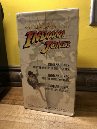 Rare Oop Adventures Of Indiana Jones Trilogy 3 - Tape Vhs Video Movie Box Set