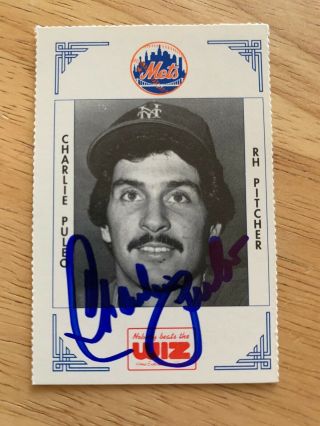 Charlie Puleo Signed Rare 1991 York Ny Mets Wiz Sga Baseball Card Autograph