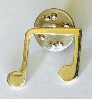 Small Gold Style Music Note Lapel Pin Badge Rare Vintage (h11)