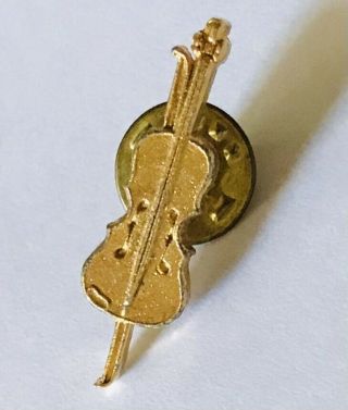 Double Bass Pin Badge Musical Instrument Small Rare Vintage (j7)