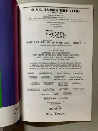 Disney’s Frozen Broadway Pride Playbill,  Caissie Levy,  Rainbow Logo Rare 2