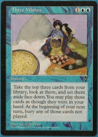Three Wishes Visions Pld Blue Rare Magic Gathering Card (id 214521) Abugames