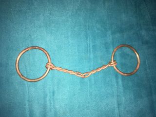Rare Copper Alloy Twisted Wire Snaffle Bit.  5” Mouthpiece.