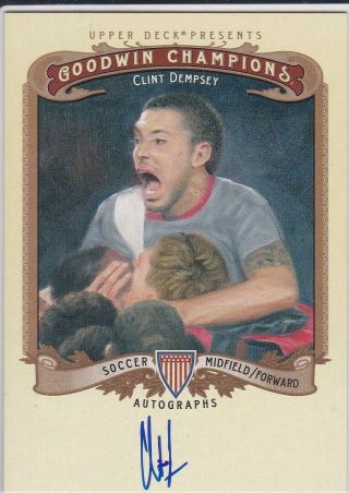 Clint Dempsey Auto Soccer Futbol Autograph Football Card 2012 Upper Deck $$ Rare