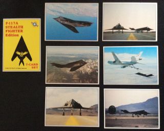 Rare 1990 Top Pilot F - 117a Stealth Fighter Edition 7 Card Set.  Second Printing