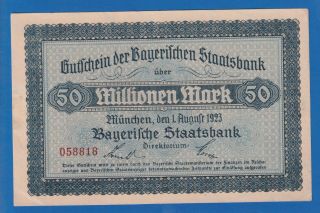 1923 - 50 Millionen Mark Germany Notgeld Rare Emergency Aunc