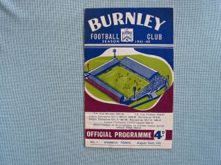 Rare 1961/2 Burnley V Ipswich Town (ipswich Champs) Football Programme