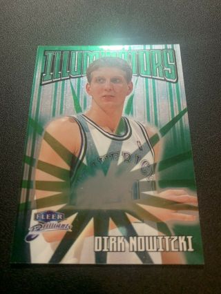 1998 - 99 Fleer Brilliants Illuminators Dirk Nowitzki RC 9 Dallas Mavericks RARE 2