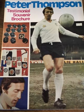 Rare Peter Thompson Liverpool Testimonial Programme/brochure 1977