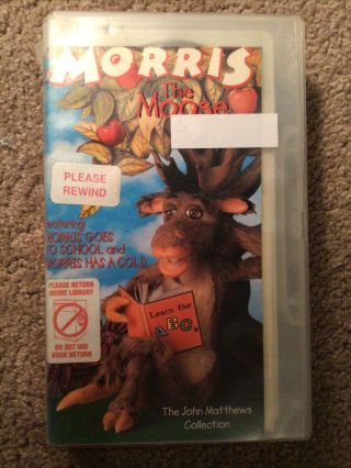 Morris The Moose Goes To School/ Has A Cold Vhs Tape White Case Rare