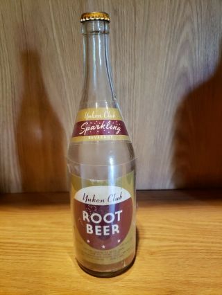 Yukon Club Root Beer Paper Label Bottle Detroit Mi 24 Oz Rare Hires Cap