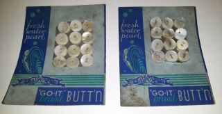 Rare Mother Of Pearl Buttons On Card Nos Antique Mop Go - It Brand Butt 