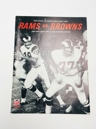 Rare 1968 Rams Vs Browns 23rd Annual La Times Charity Football Program