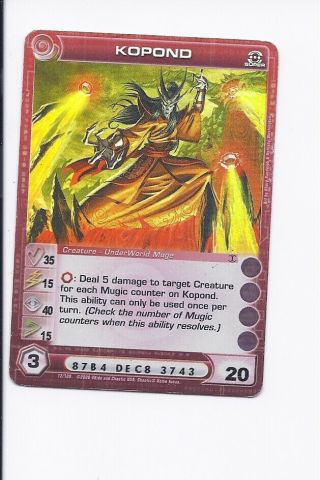 Chaotic Creature Card Underworld Rare Kopond